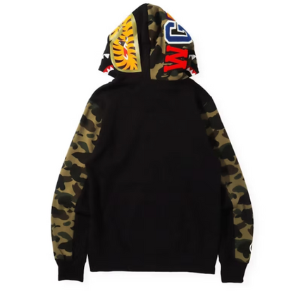 Sudadera con capucha y cremallera completa Bape 1st Camo Shark (FW21) Negro