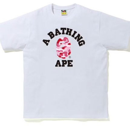 Camiseta Bape ABC Camo College Blanco/Rosa