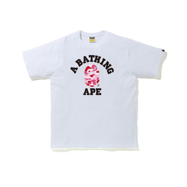 Camiseta Bape ABC Camo College Blanco/Rosa