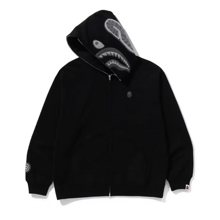 Bape Ape Head One Point Shark Zip Hoodie Black