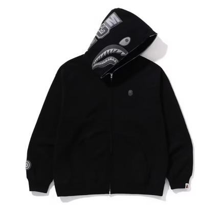 Bape Ape Head One Point Shark sudadera con capucha y cremallera negra