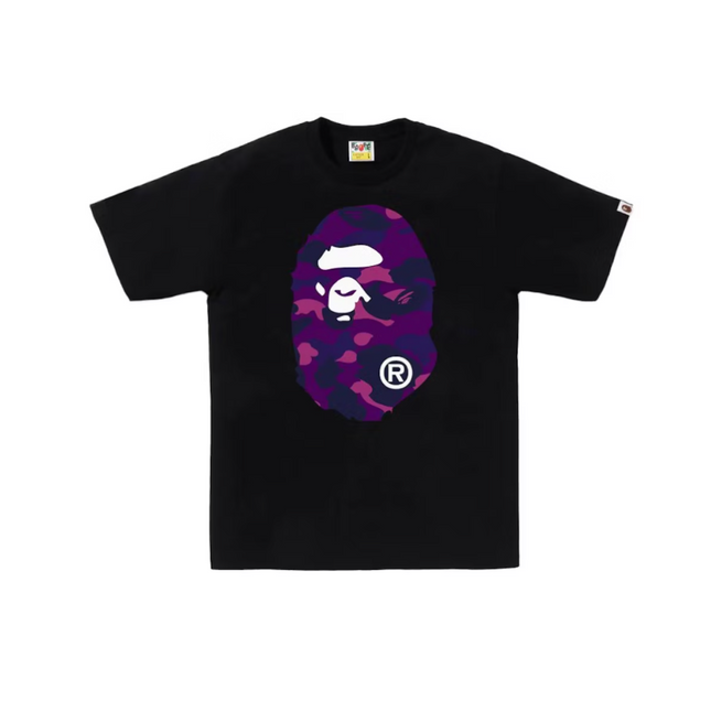 Camiseta Bape Color Camo Big Ape Head Negro/Púrpura