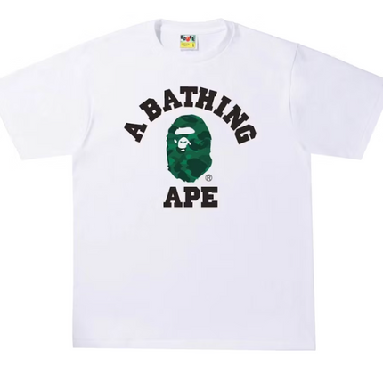 Camiseta universitaria Bape Color Camo (SS22) Blanco/Verde