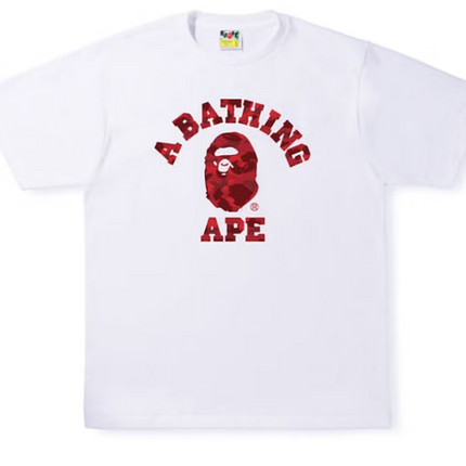 Camiseta universitaria Bape Color Camo Blanco/Rojo