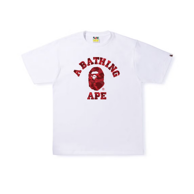 Camiseta universitaria Bape Color Camo Blanco/Rojo