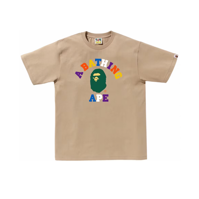 Camiseta universitaria Bape Colors (SS24) Beige