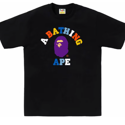 Camiseta universitaria Bape Colors (SS24) Negro