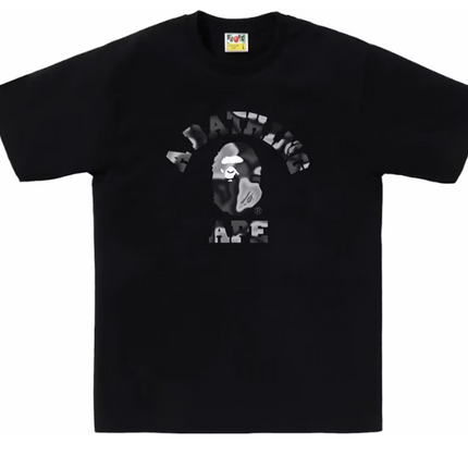 Camiseta universitaria Bape Liquid Camo Negro/Negro