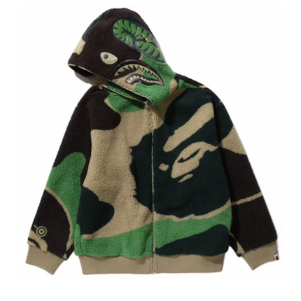 Bape Mega ABC Camo Shark Boa chaqueta con capucha verde