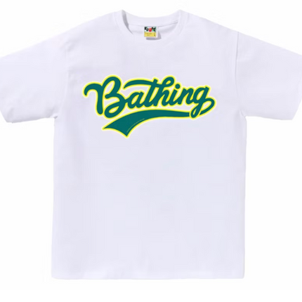 Camiseta con logo de béisbol Bape Varsity blanca