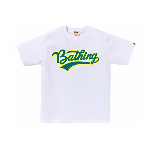 Camiseta con logo de béisbol Bape Varsity blanca