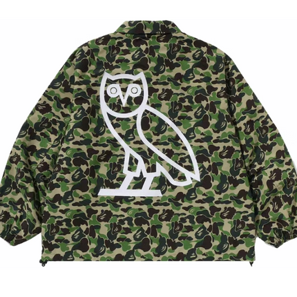 Bape x OVO ABC Camo Coach Jacket Green