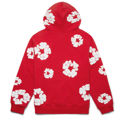 Sudadera con corona de algodón con lágrimas de denim Rojo