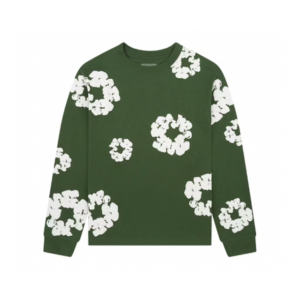 Denim Tears Long Sleeve Cotton Wreath T-Shirt Green