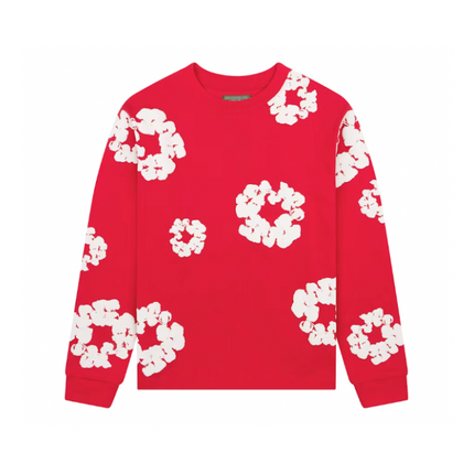 Denim Tears Long Sleeve Cotton Wreath T-Shirt Red