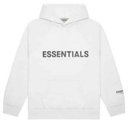 Fear Of God Essentials Sudadera Con Capucha Y Apliques De Silicona 3D Blanco