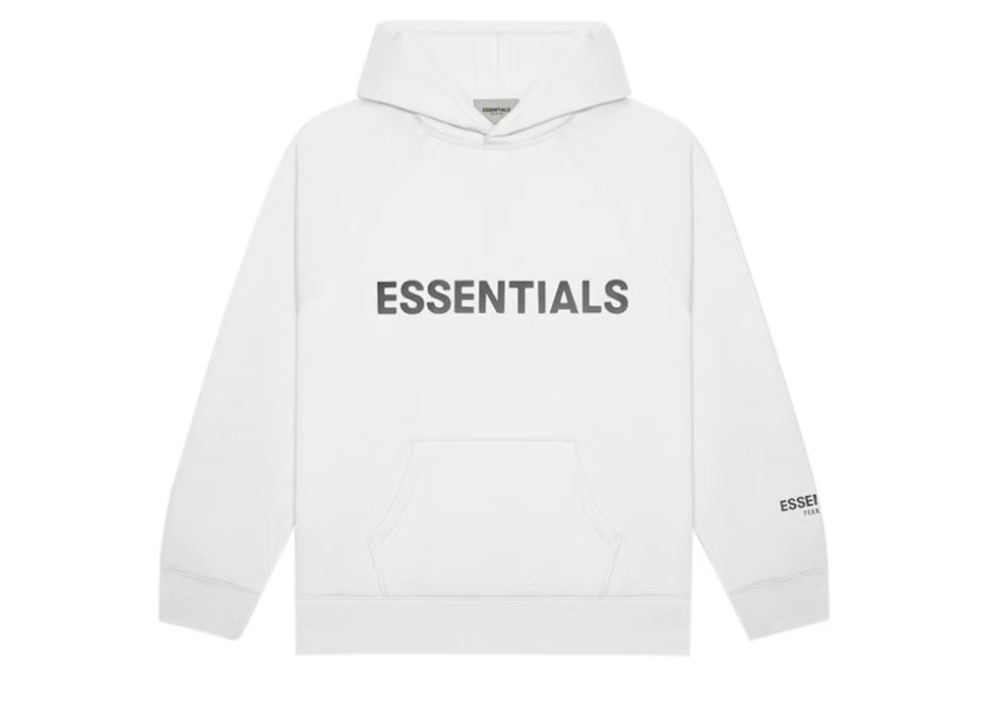 Fear Of God Essentials 3D Silicon Applique Pullover Hoodie White