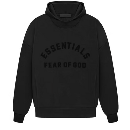 Fear Of God Essentials Arch Logo Hoodie Jet Black