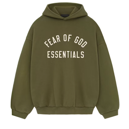 Fear Of God Essentials Sudadera Con Capucha De Lana Militar