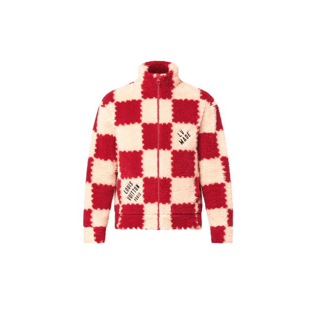 Louis Vuitton x Nigo Jacquard Damier Fleece Blouson Garnet Red