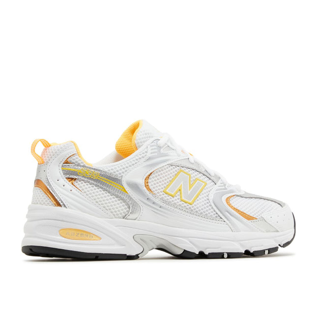 New Balance 530 White Vibrant Apricot Silver Metallic