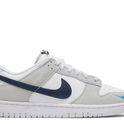 Nike Dunk Low White Grey Navy Aqua Mini Swoosh