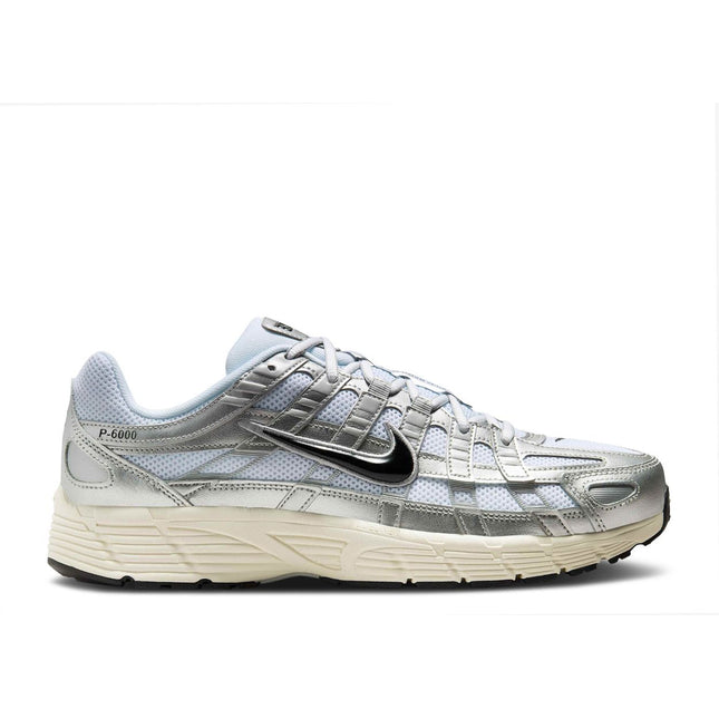 Nike P-6000 White Metallic Silver Flat Silver Black