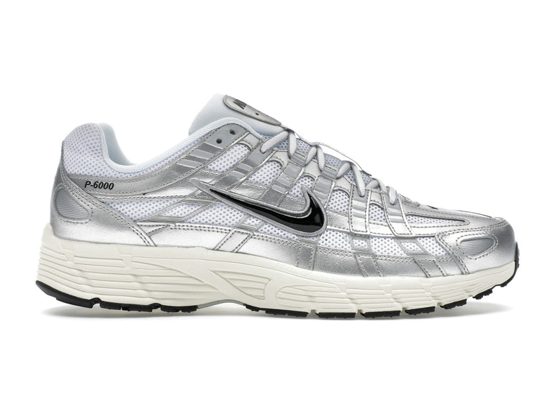 Nike P-6000 White Metallic Silver Flat Silver Black