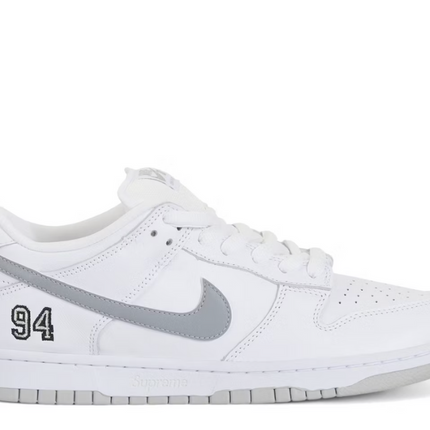 Nike SB Dunk Low Supreme 94 White Metallic Silver