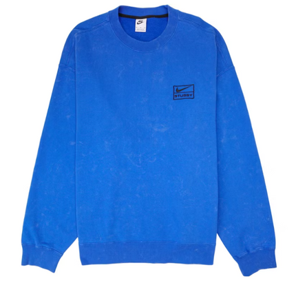 Nike x Stussy Acid Wash Crew Fleece Blue