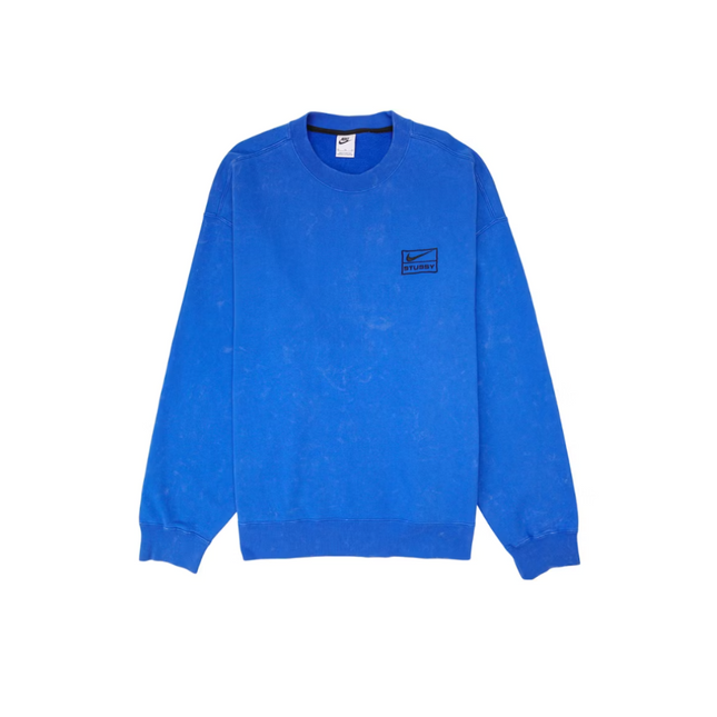 Nike x Stussy Acid Wash Crew Fleece Blue
