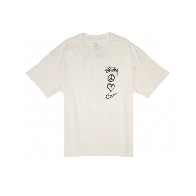 Camiseta con logo Peace, Love y Swoosh de Nike x Stussy 