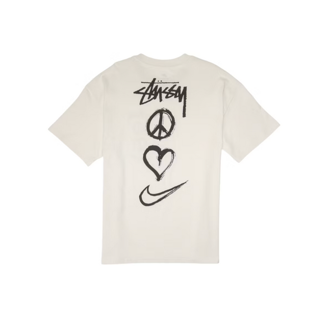 Camiseta con logo Peace, Love y Swoosh de Nike x Stussy 