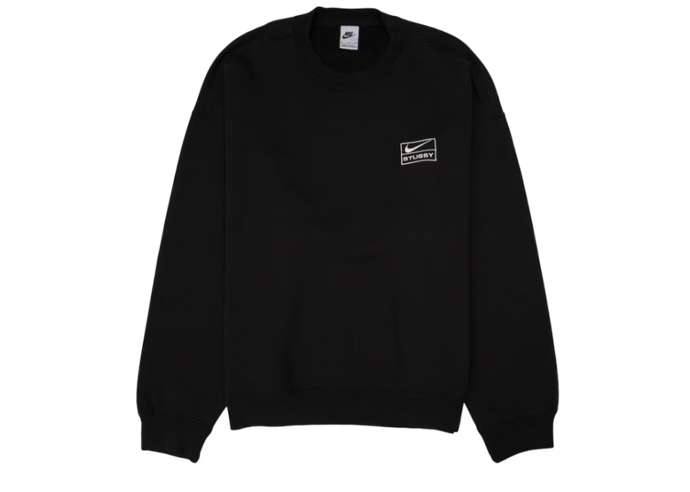 Nike x Stussy Wash Crew Fleece Black Coproom