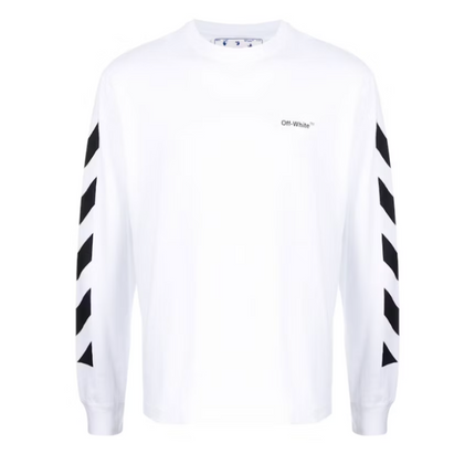 Off-White Diagonal Helvetica Long Sleeve T-Shirt White/Black