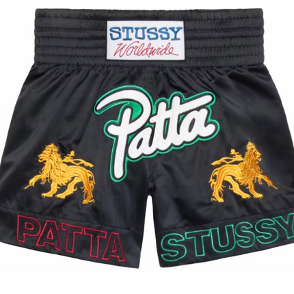 Pantalón corto de boxeo Stussy x Patta negro