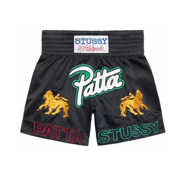 Pantalón corto de boxeo Stussy x Patta negro