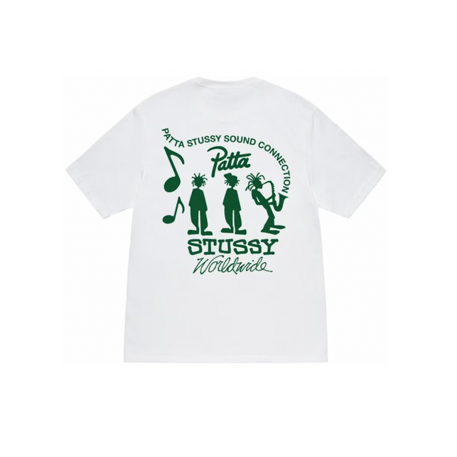 Camiseta Stussy x Patta Sound Connection Blanco