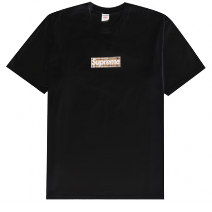 Supreme Burberry Box Logo Tee Black