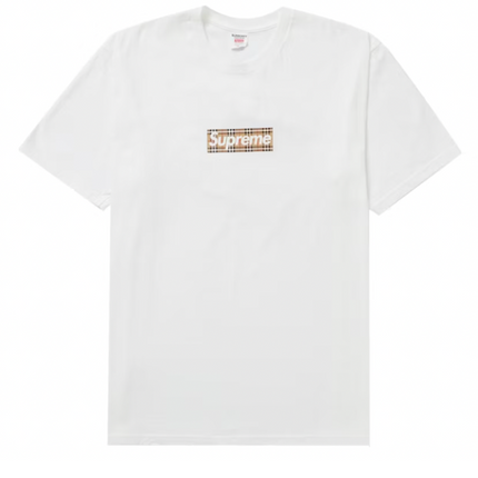 Supreme Burberry Box Logo Tee White