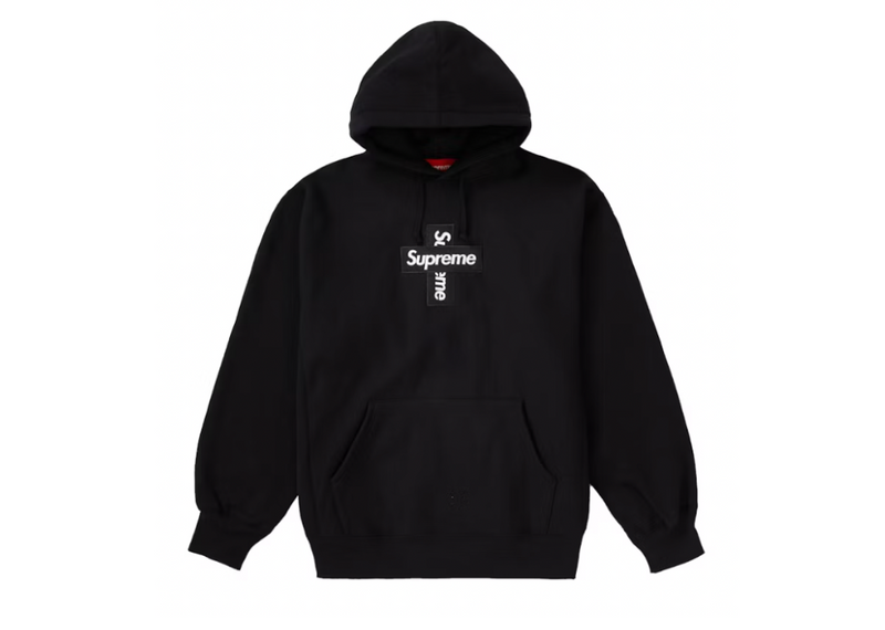Supreme Cross Box Logo Hooded Sweatshirt Black – Coproom