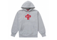 Supreme Cross Box Logo Hooded Sweatshirt Heather Grey