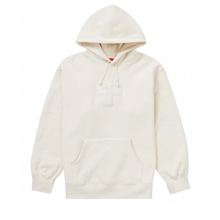 Supreme Cross Box Logo Hooded Sweatshirt Natural