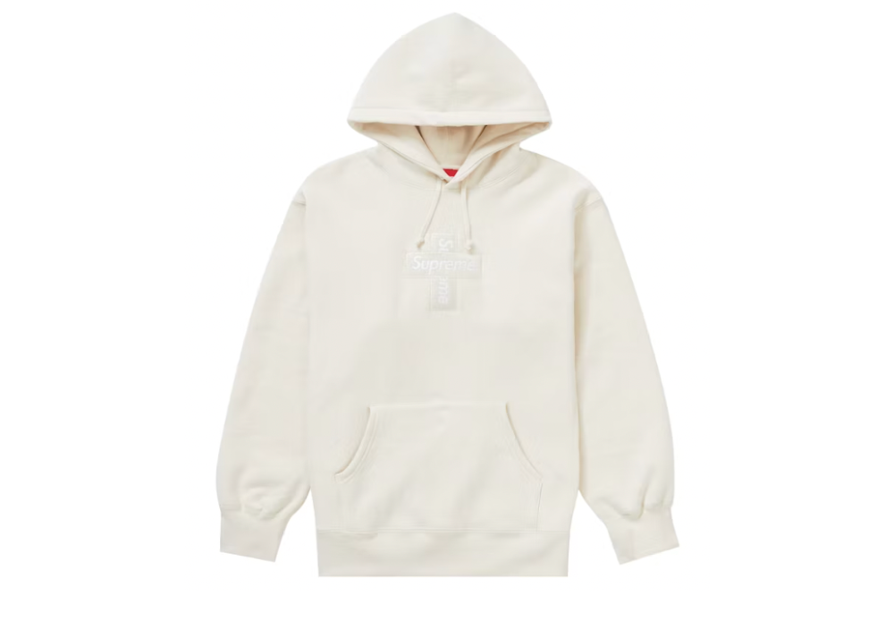 Supreme Cross Box Logo Hooded Sweatshirt Natural – Coproom Supreme Cross Box Logo Hooded Sweatshirt Natural – Coproom