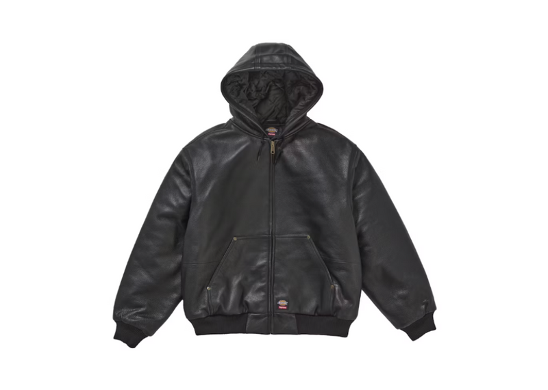 Supreme Dickies Hooded Leather Work Jacket Black – Coproom