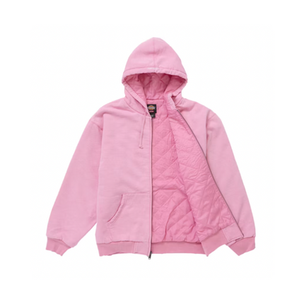 Supreme Dickies Quilted Lined Zip Up Hooded Sweatshirt Pink