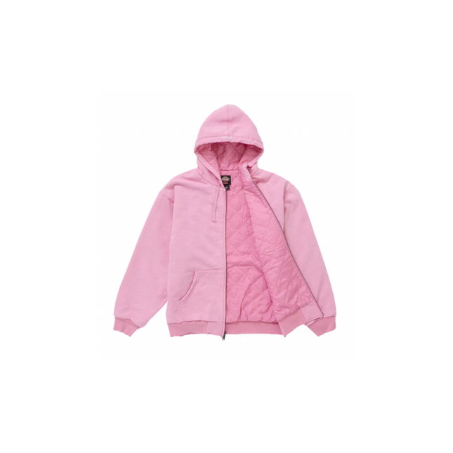 Supreme Dickies Quilted Lined Zip Up Hooded Sweatshirt Pink
