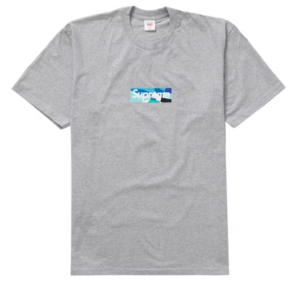 Camiseta Supreme Emilio Pucci Box Logo Gris jaspeado/Azul