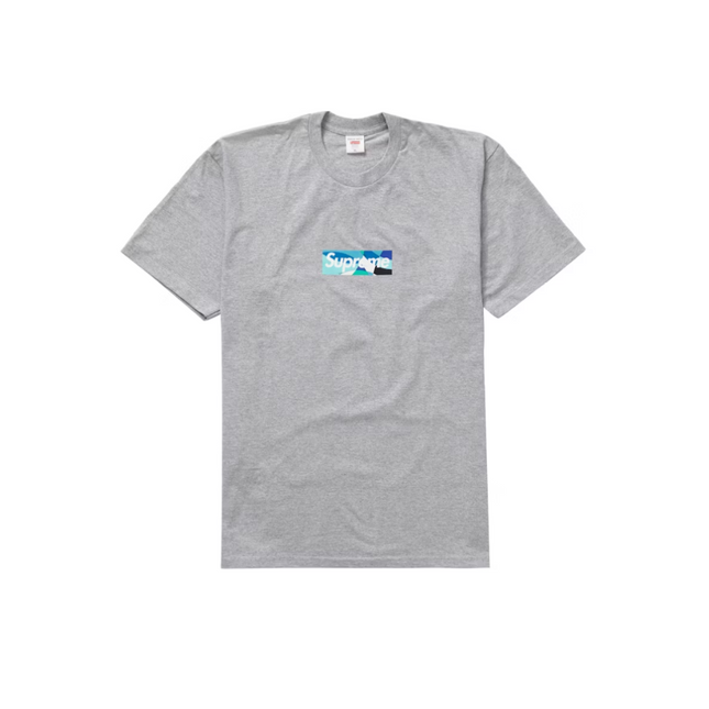 Camiseta Supreme Emilio Pucci Box Logo Gris jaspeado/Azul