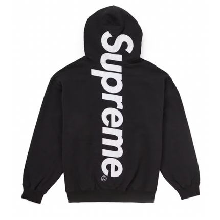 Supreme Satin Applique Hooded Sweatshirt FW24 Black